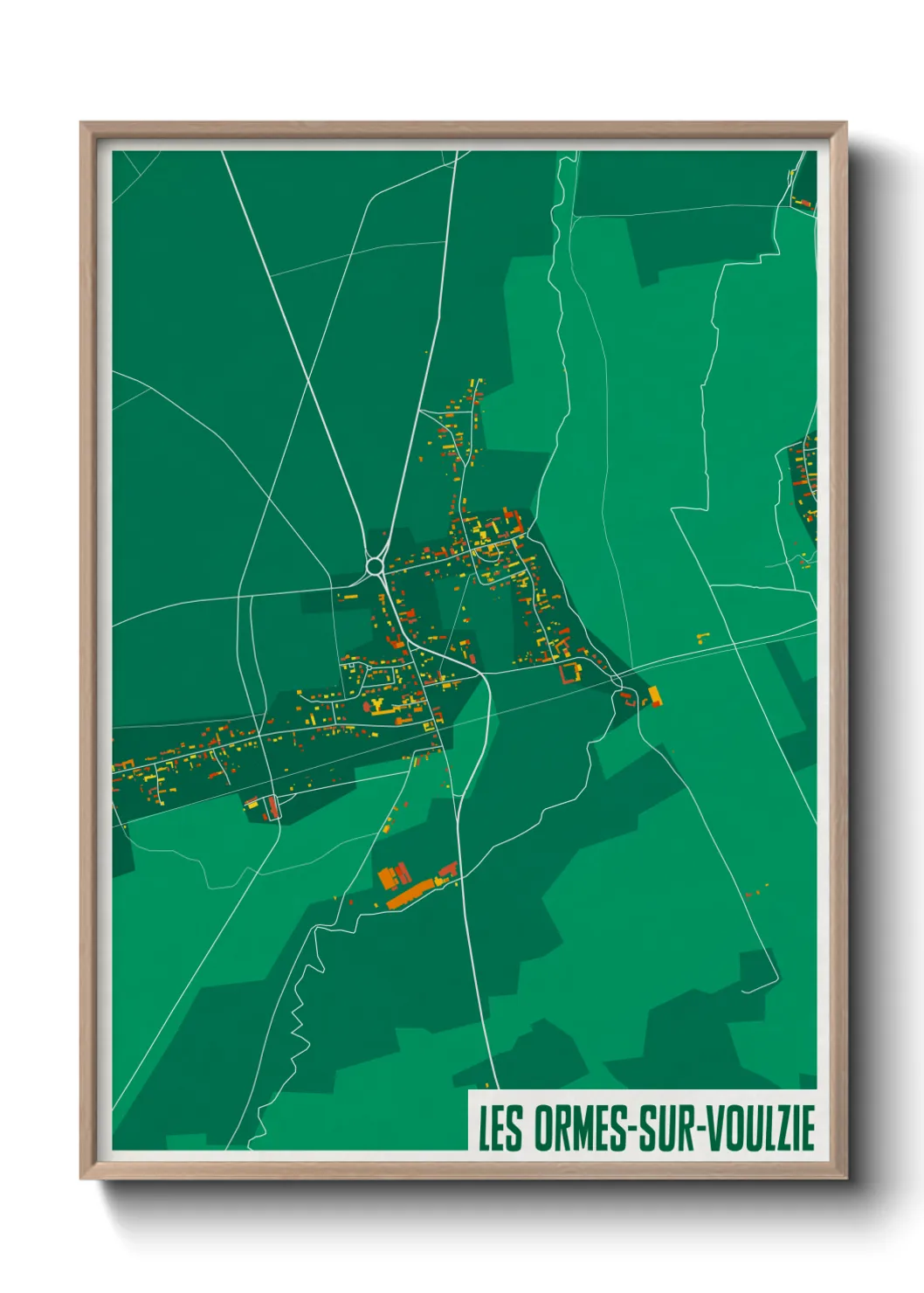 Une affiche de carte sur Les Ormes-sur-Voulzie