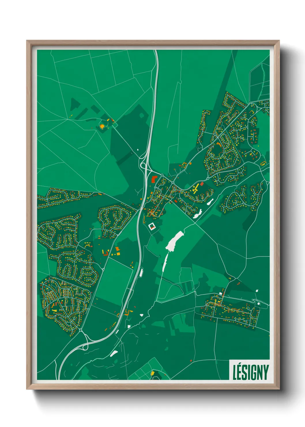 Une affiche de carte sur Lésigny