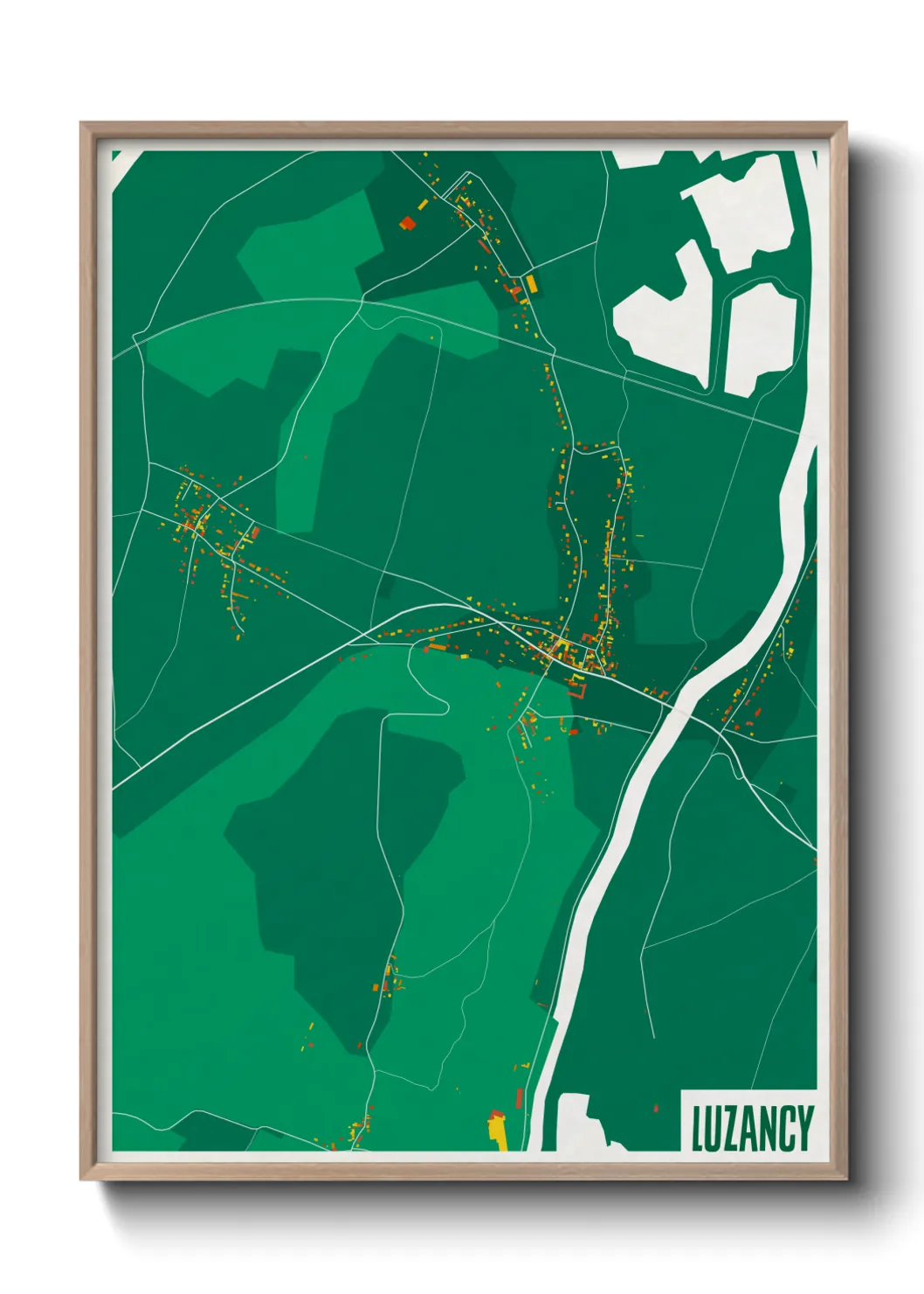 Une affiche de carte sur Luzancy