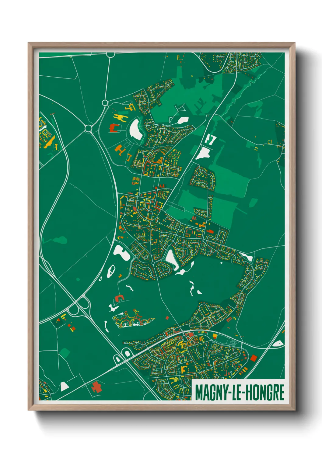 Une affiche de carte sur Magny-le-Hongre