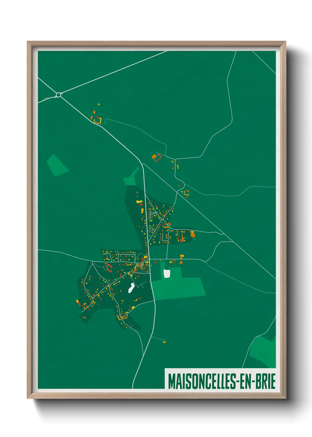 Une affiche de carte sur Maisoncelles-en-Brie