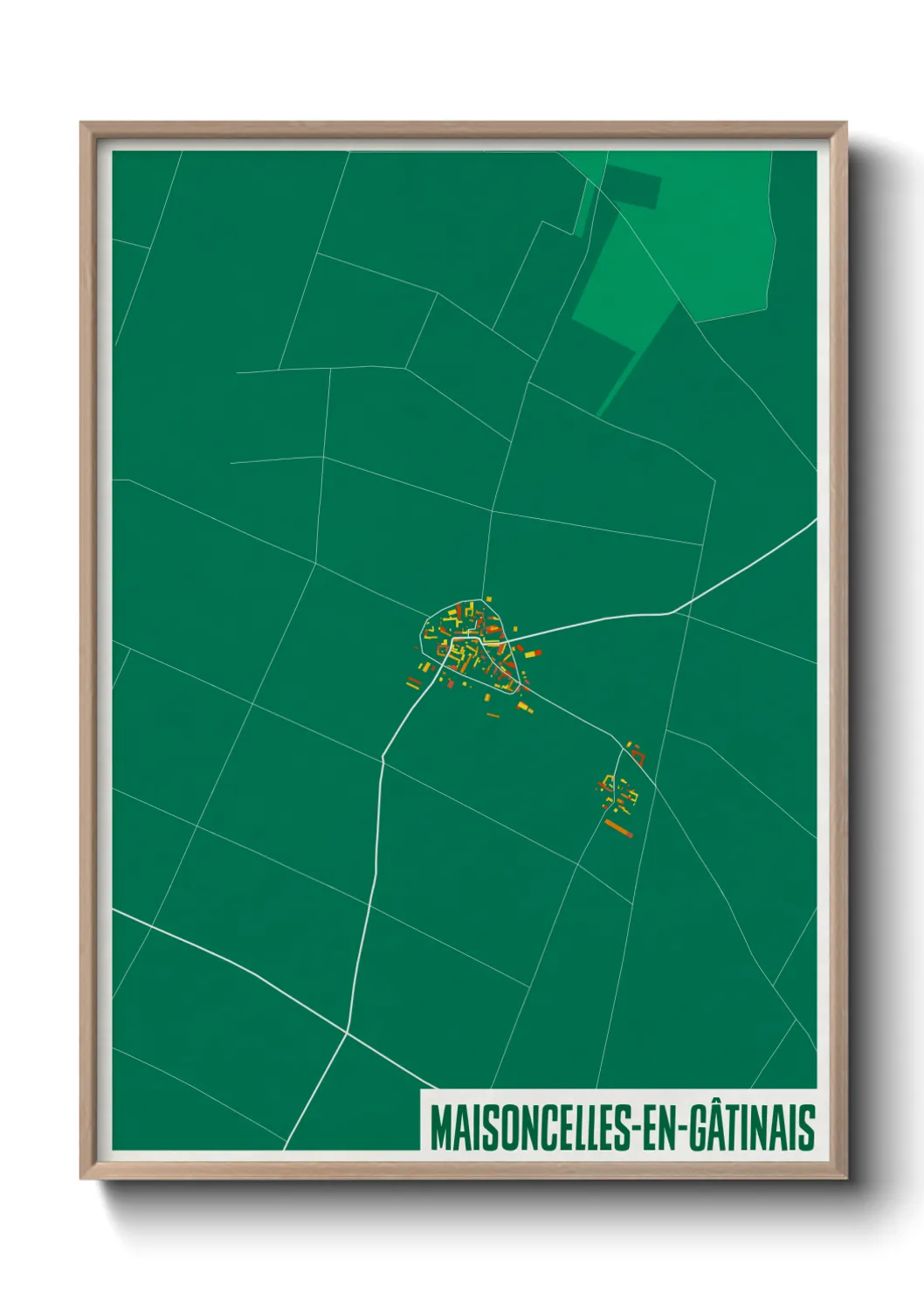 Une affiche de carte sur Maisoncelles-en-Gâtinais