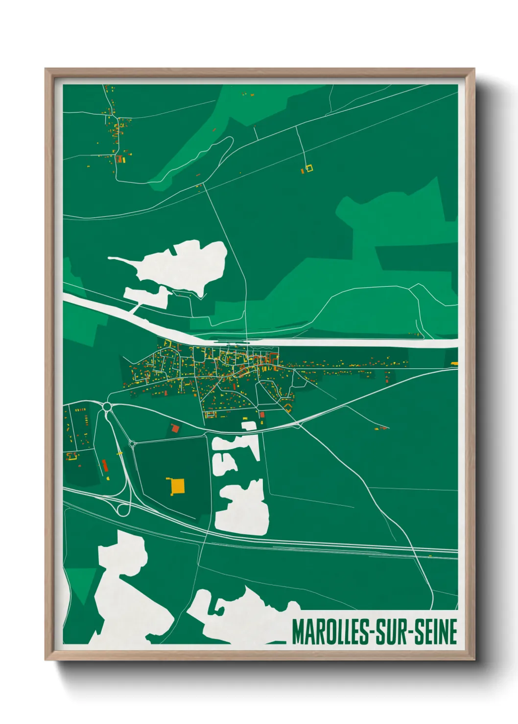 Une affiche de carte sur Marolles-sur-Seine