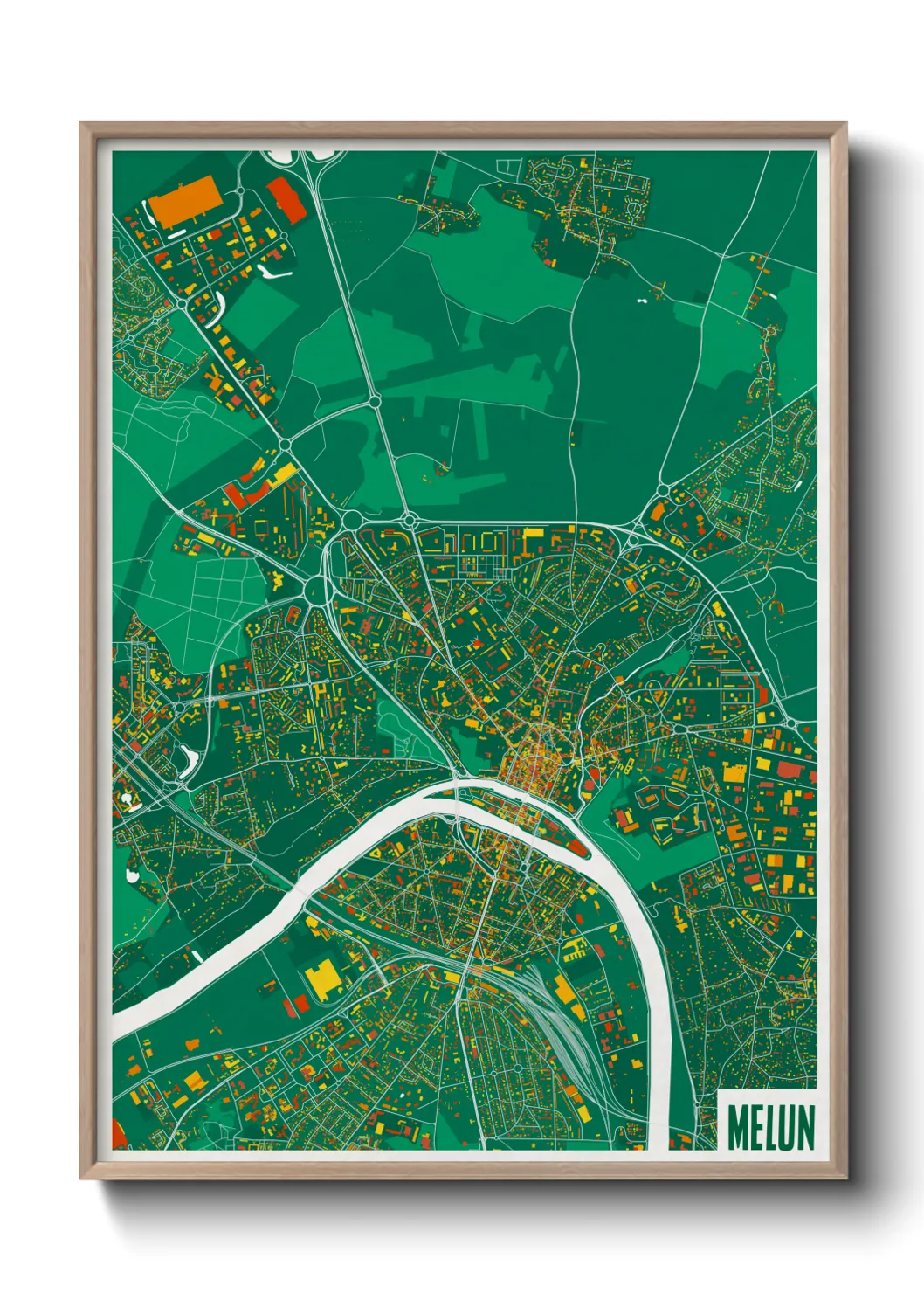 Une affiche de carte sur Melun