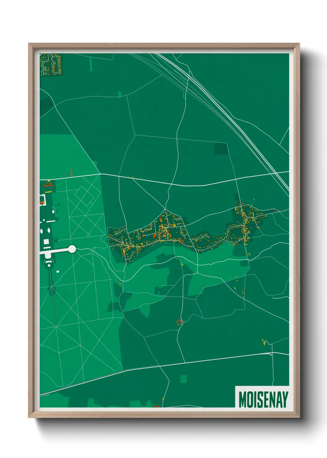 Une affiche de carte sur Moisenay