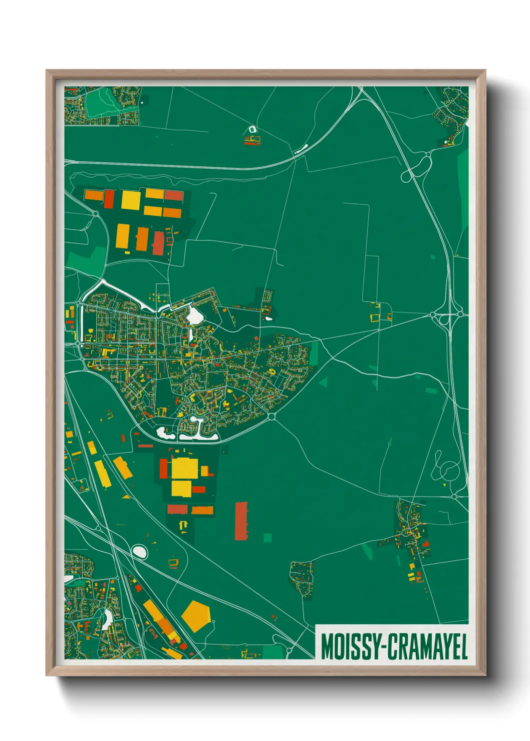 Une affiche de carte sur Moissy-Cramayel