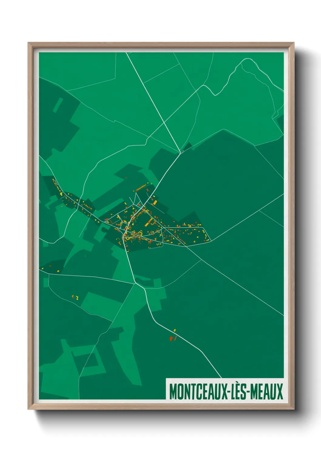 Une affiche de carte sur Montceaux-lès-Meaux