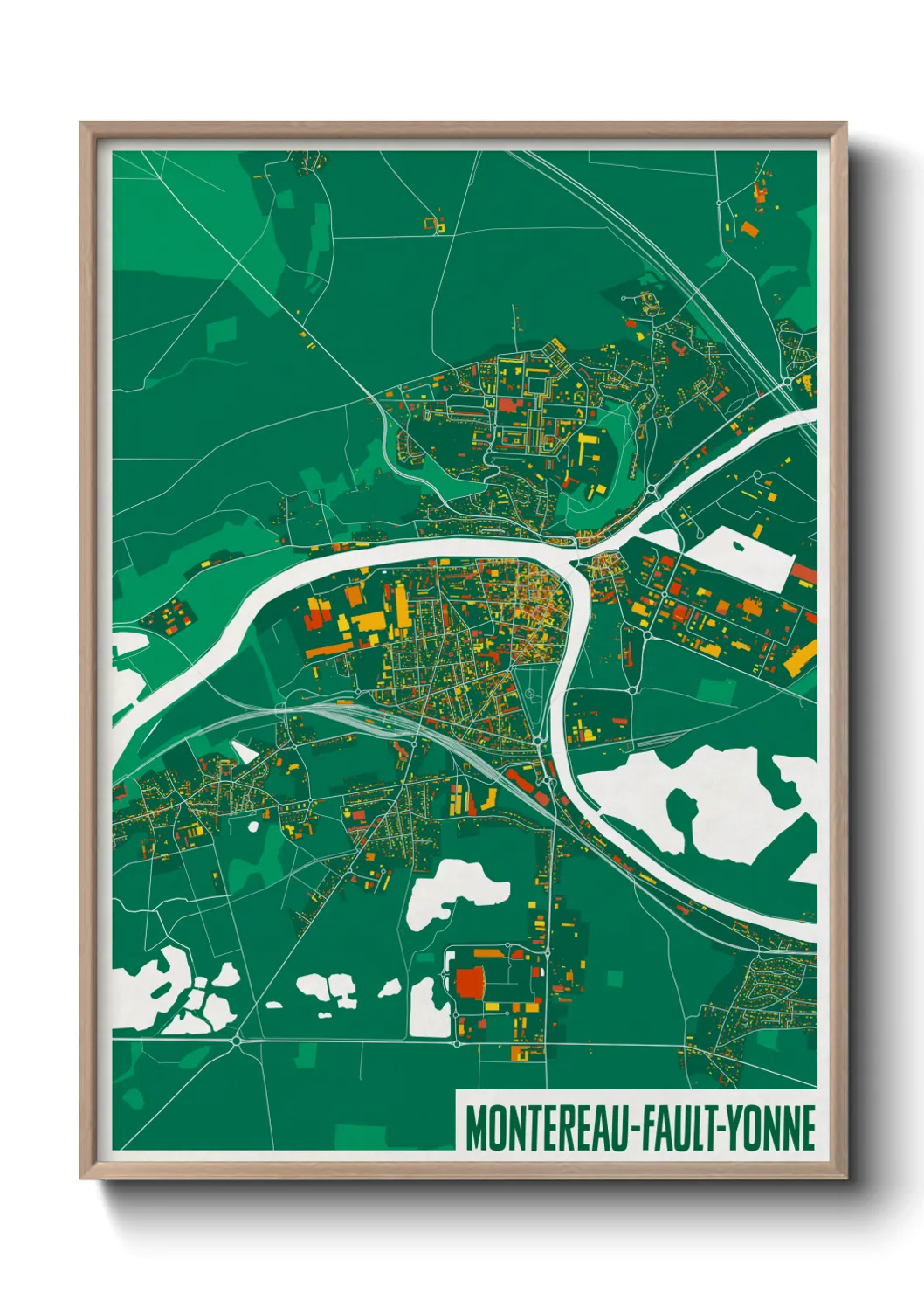 Une affiche de carte sur Montereau-Fault-Yonne