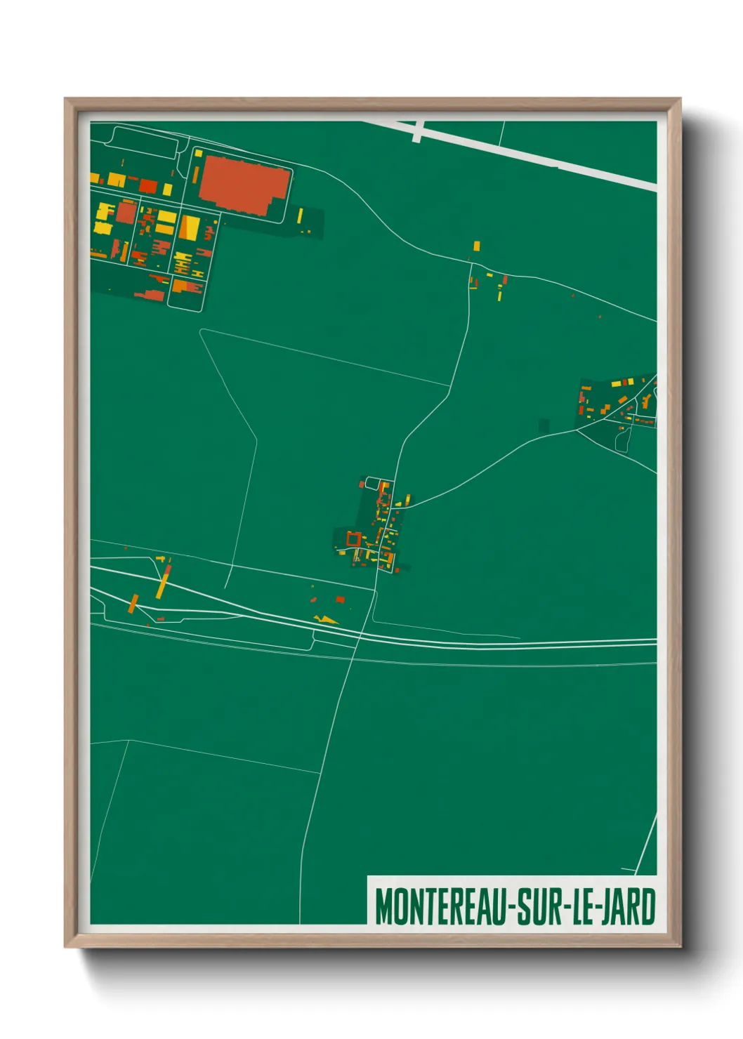 Une affiche de carte sur Montereau-sur-le-Jard