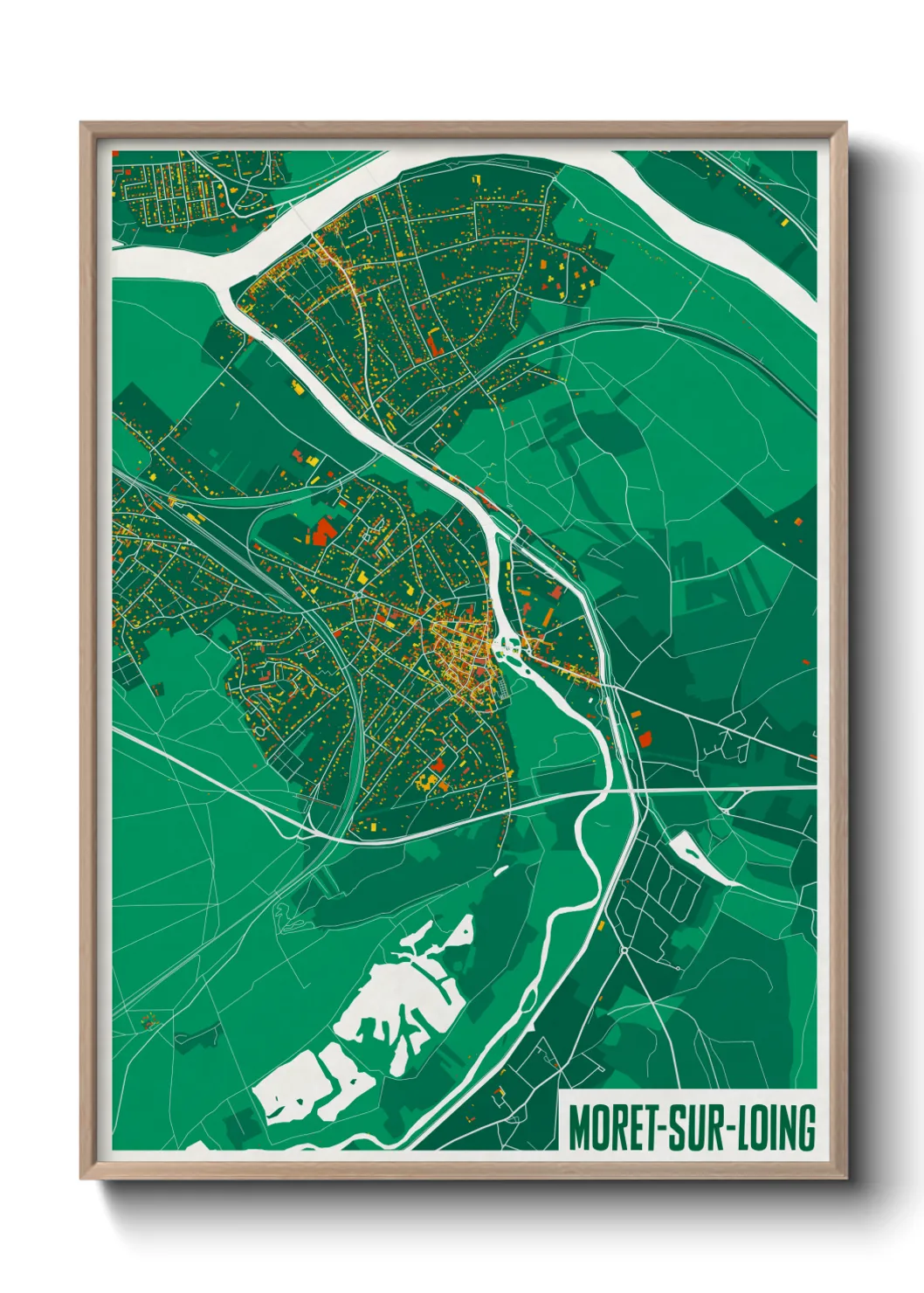 Une affiche de carte sur Moret-sur-Loing