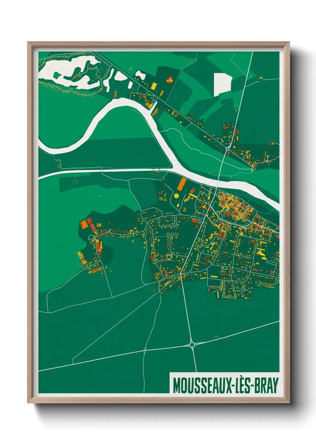 Une affiche de carte sur Mousseaux-lès-Bray