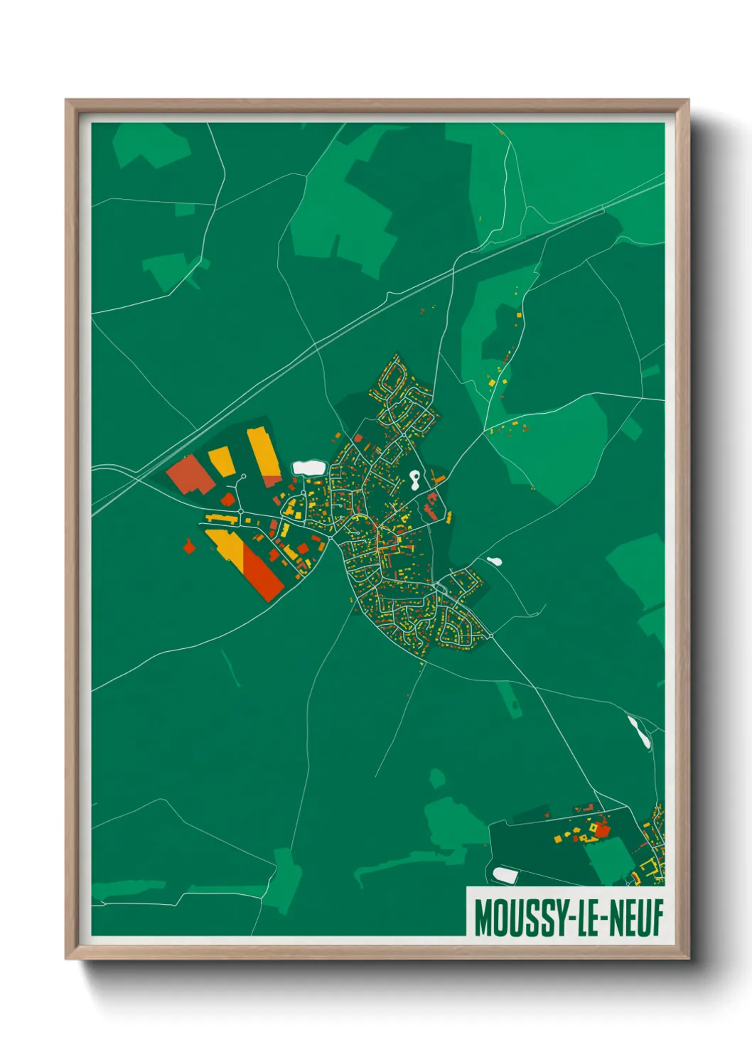 Une affiche de carte sur Moussy-le-Neuf