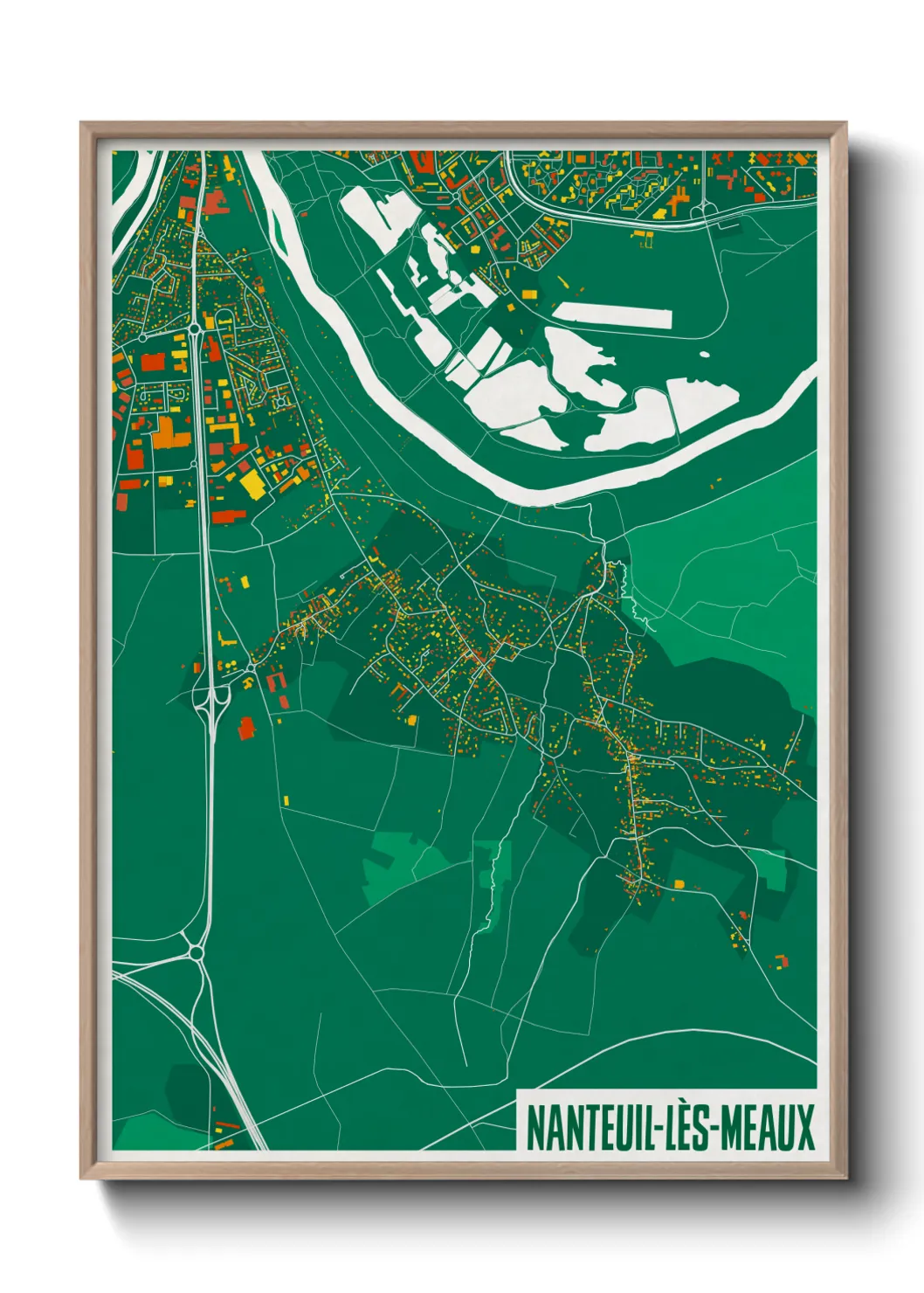 Une affiche de carte sur Nanteuil-lès-Meaux