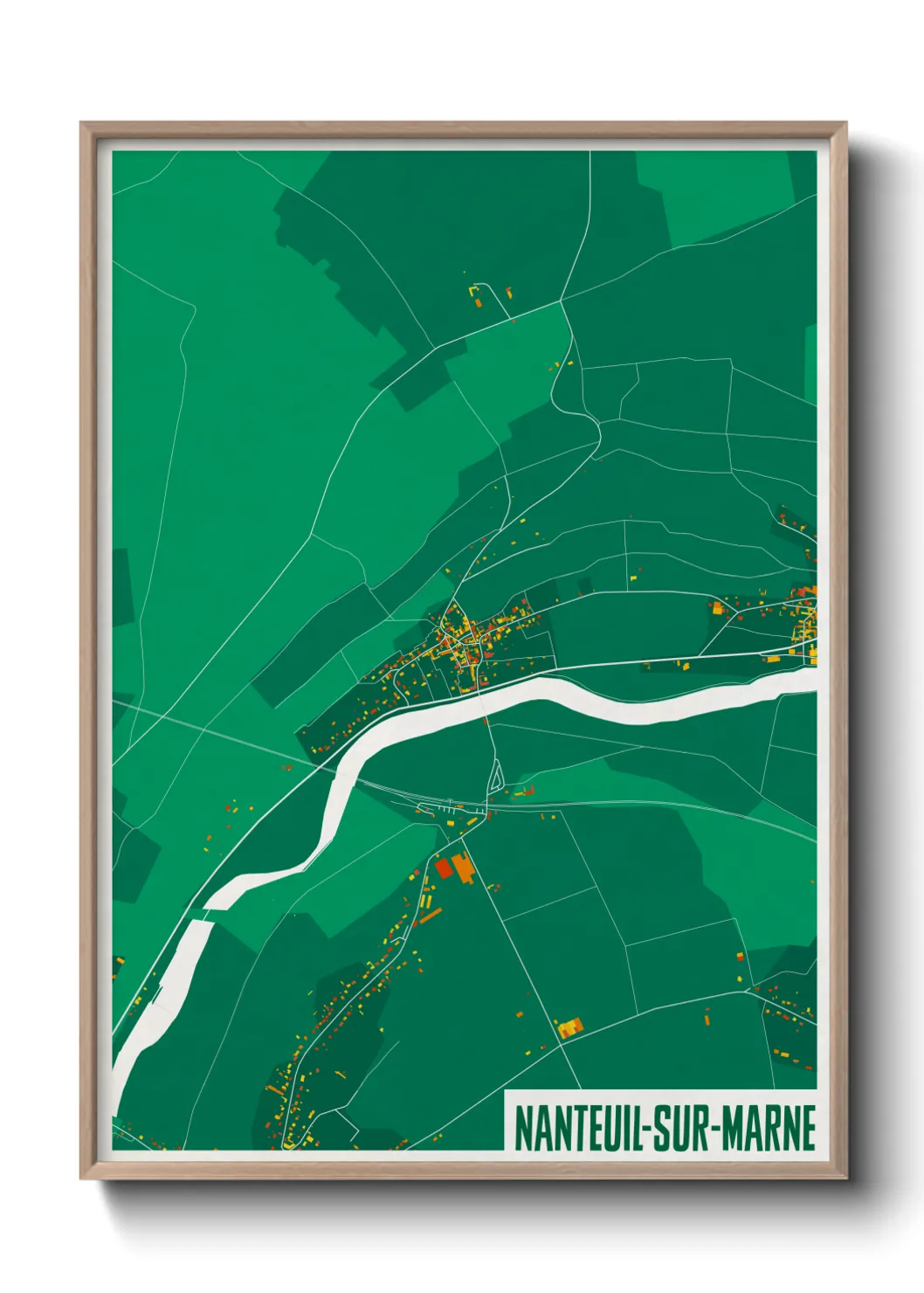 Une affiche de carte sur Nanteuil-sur-Marne