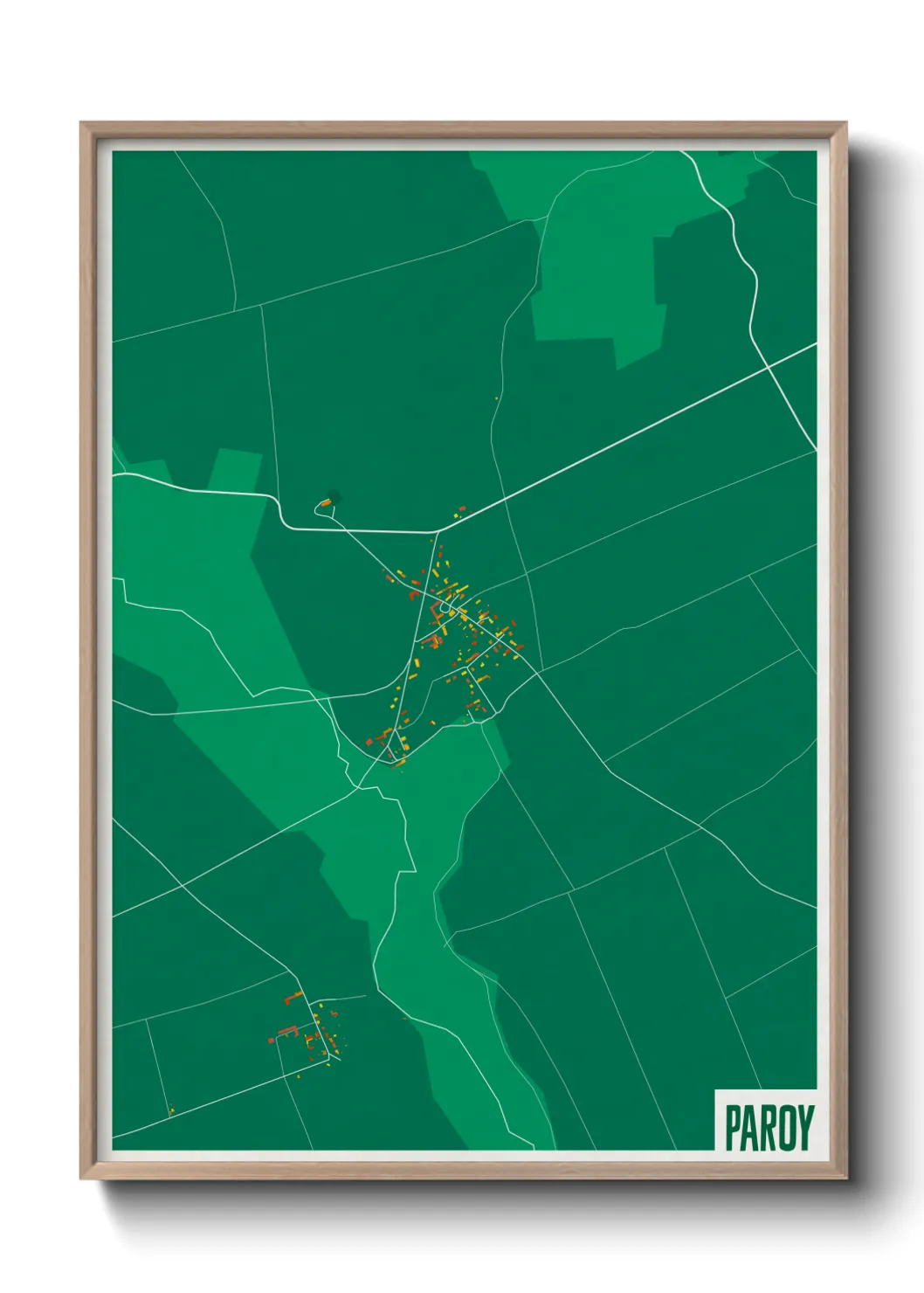 Une affiche de carte sur Paroy