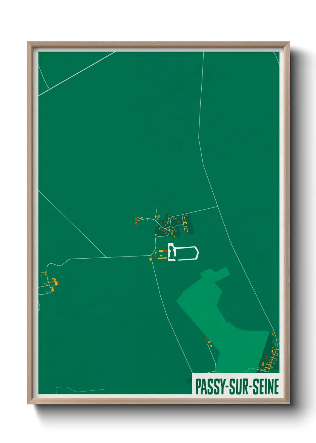 Une affiche de carte sur Passy-sur-Seine