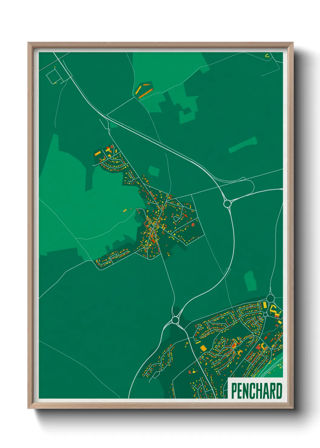 Une affiche de carte sur Penchard