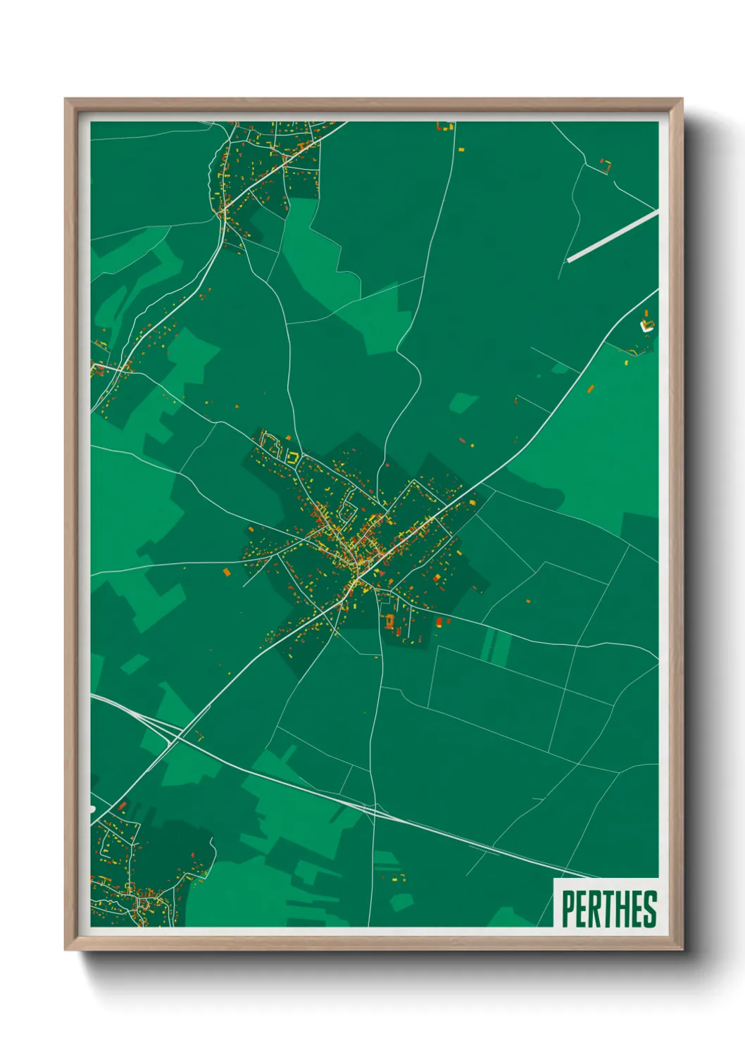 Une affiche de carte sur Perthes