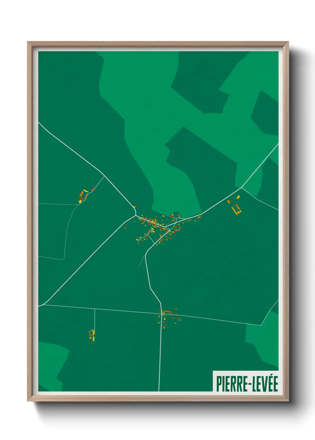 Une affiche de carte sur Pierre-Levée