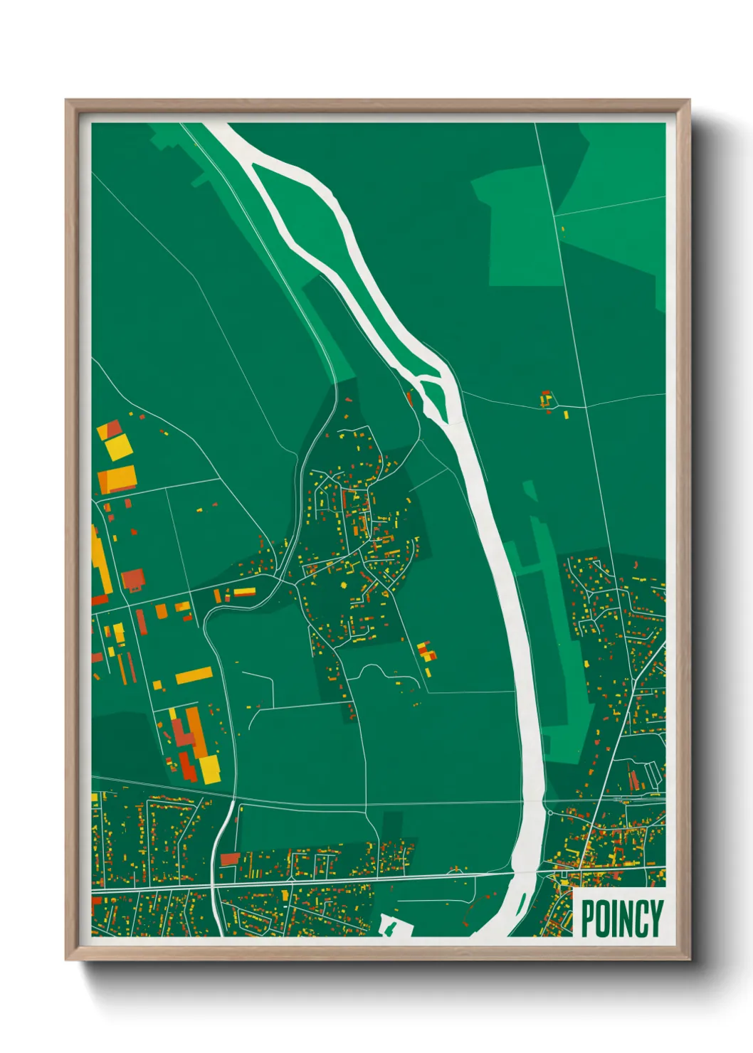 Une affiche de carte sur Poincy