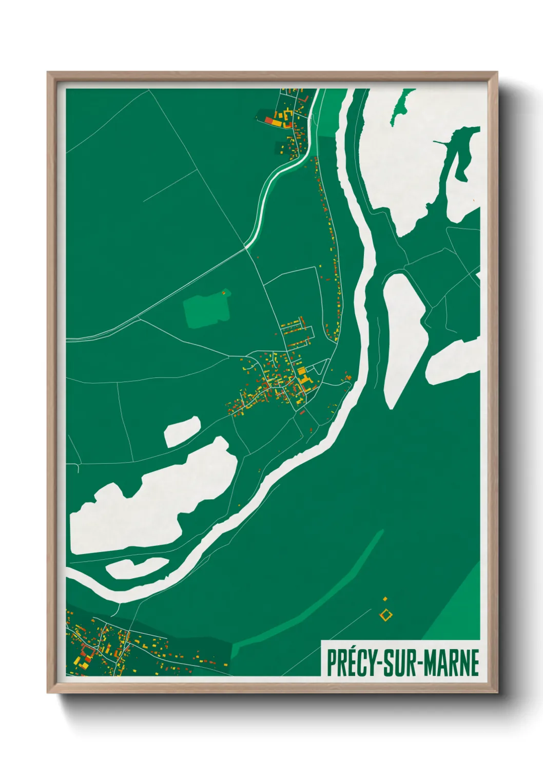 Une affiche de carte sur Précy-sur-Marne