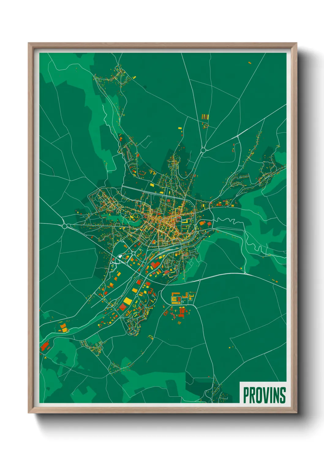 Une affiche de carte sur Provins