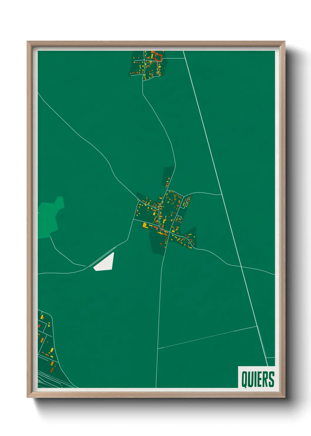 Une affiche de carte sur Quiers