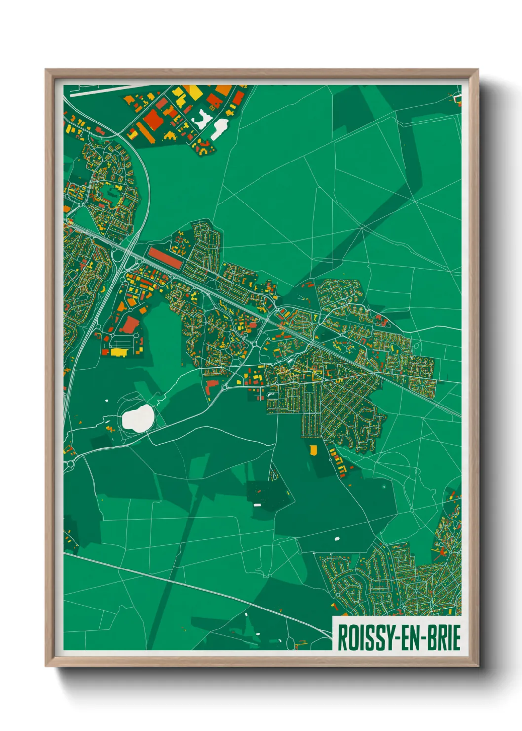 Une affiche de carte sur Roissy-en-Brie