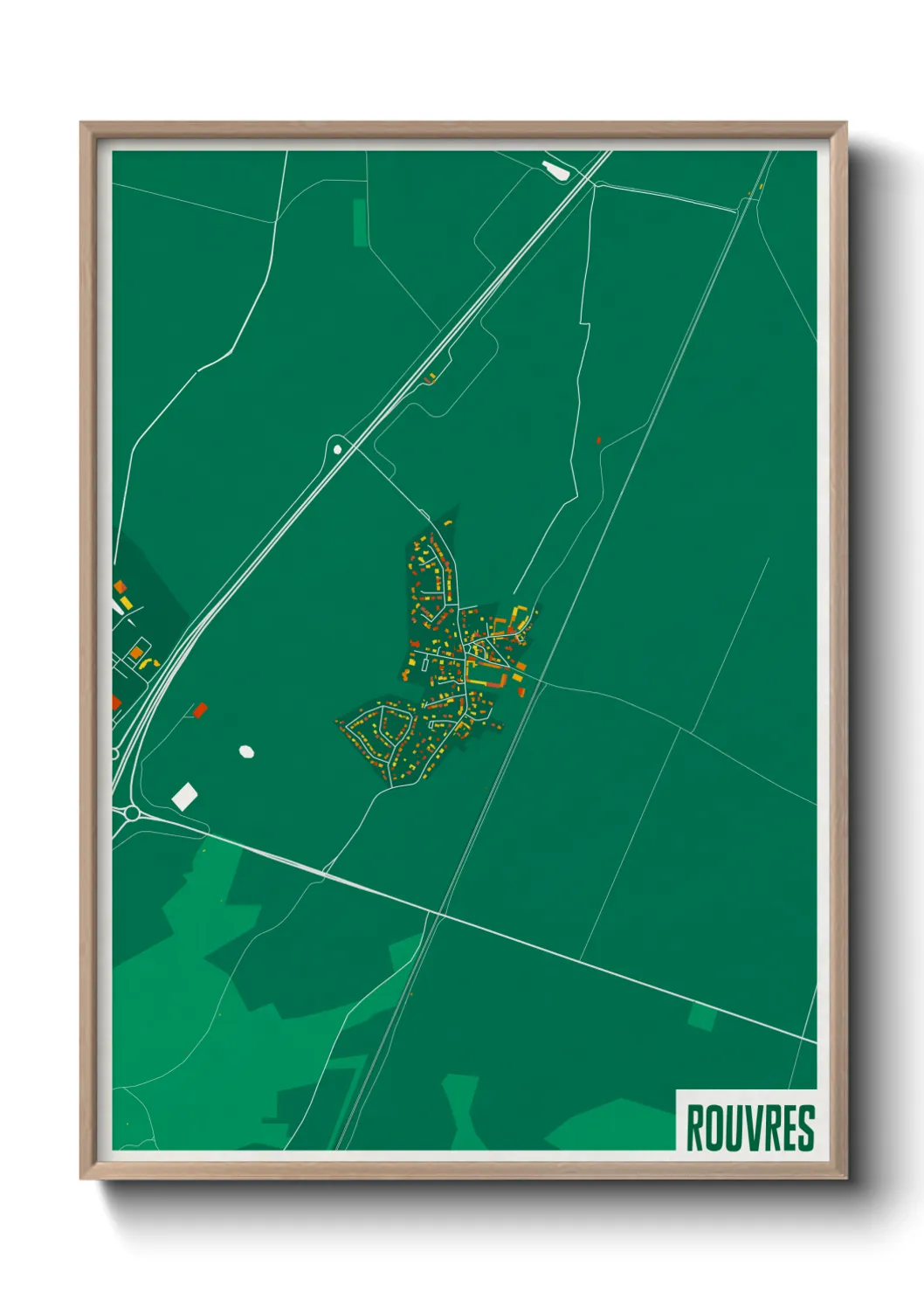 Une affiche de carte sur Rouvres