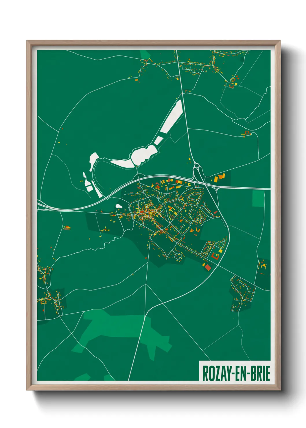 Une affiche de carte sur Rozay-en-Brie