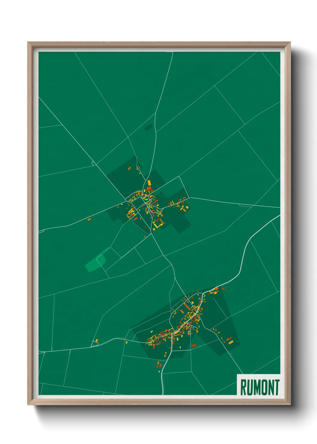 Une affiche de carte sur Rumont