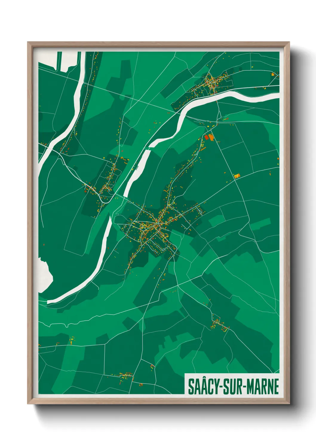 Une affiche de carte sur Saâcy-sur-Marne