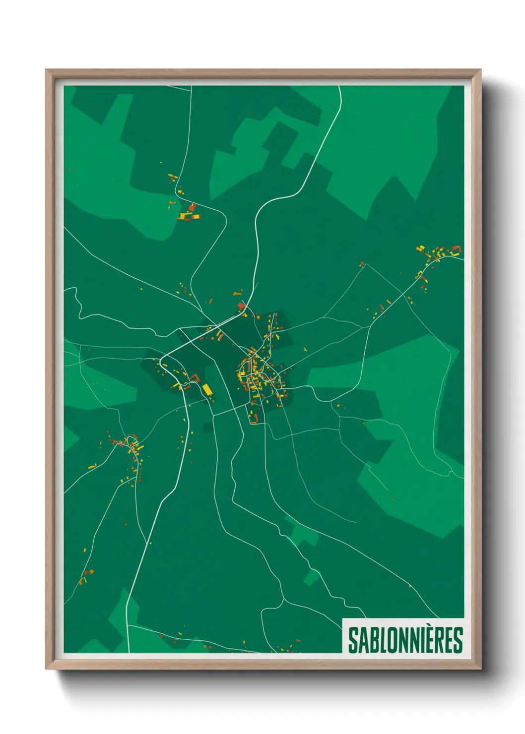 Une affiche de carte sur Sablonnières