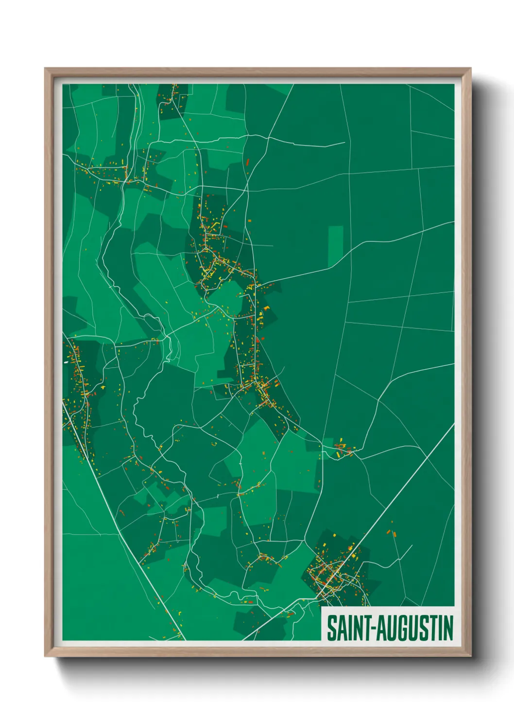 Une affiche de carte sur Saint-Augustin