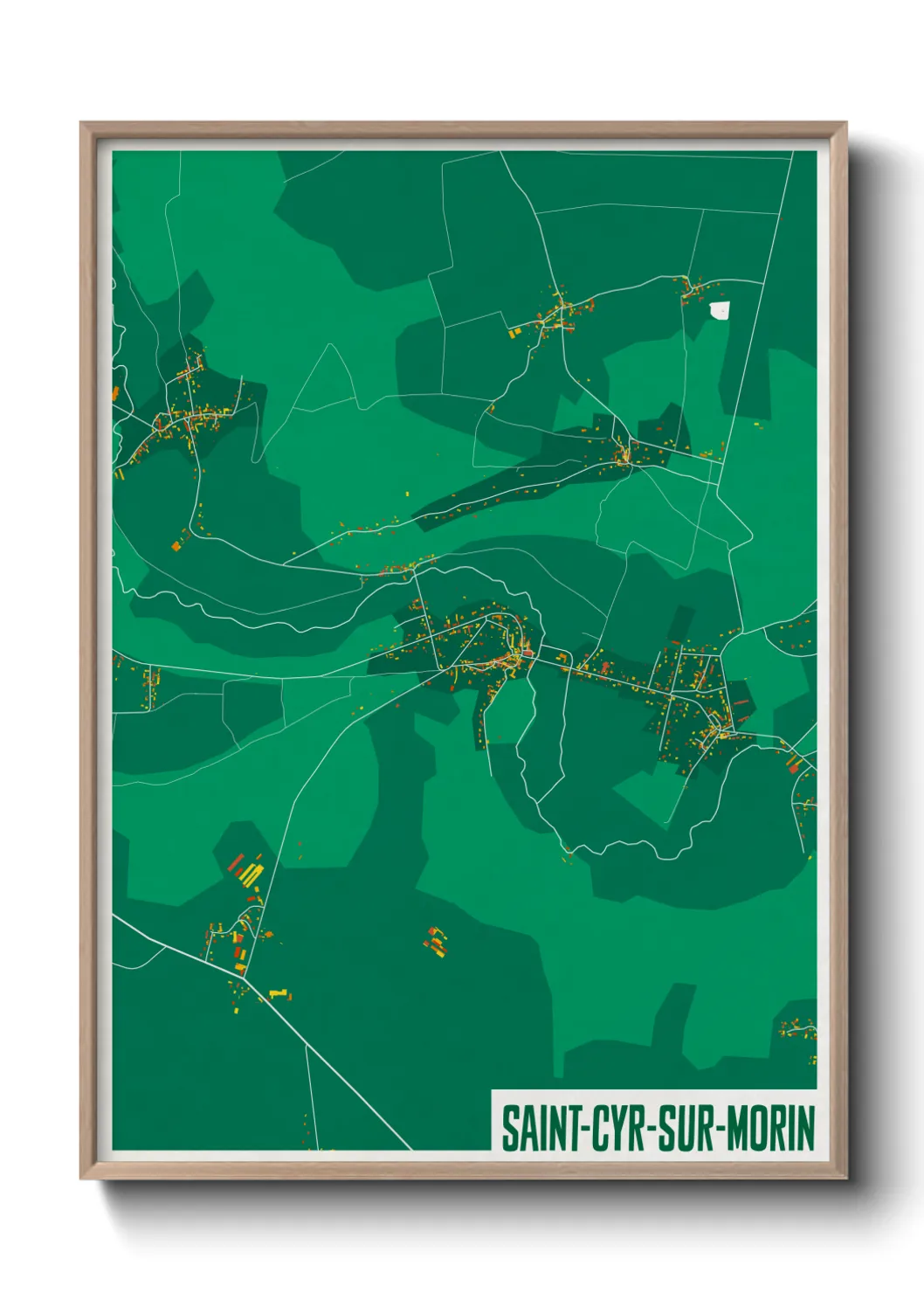 Une affiche de carte sur Saint-Cyr-sur-Morin