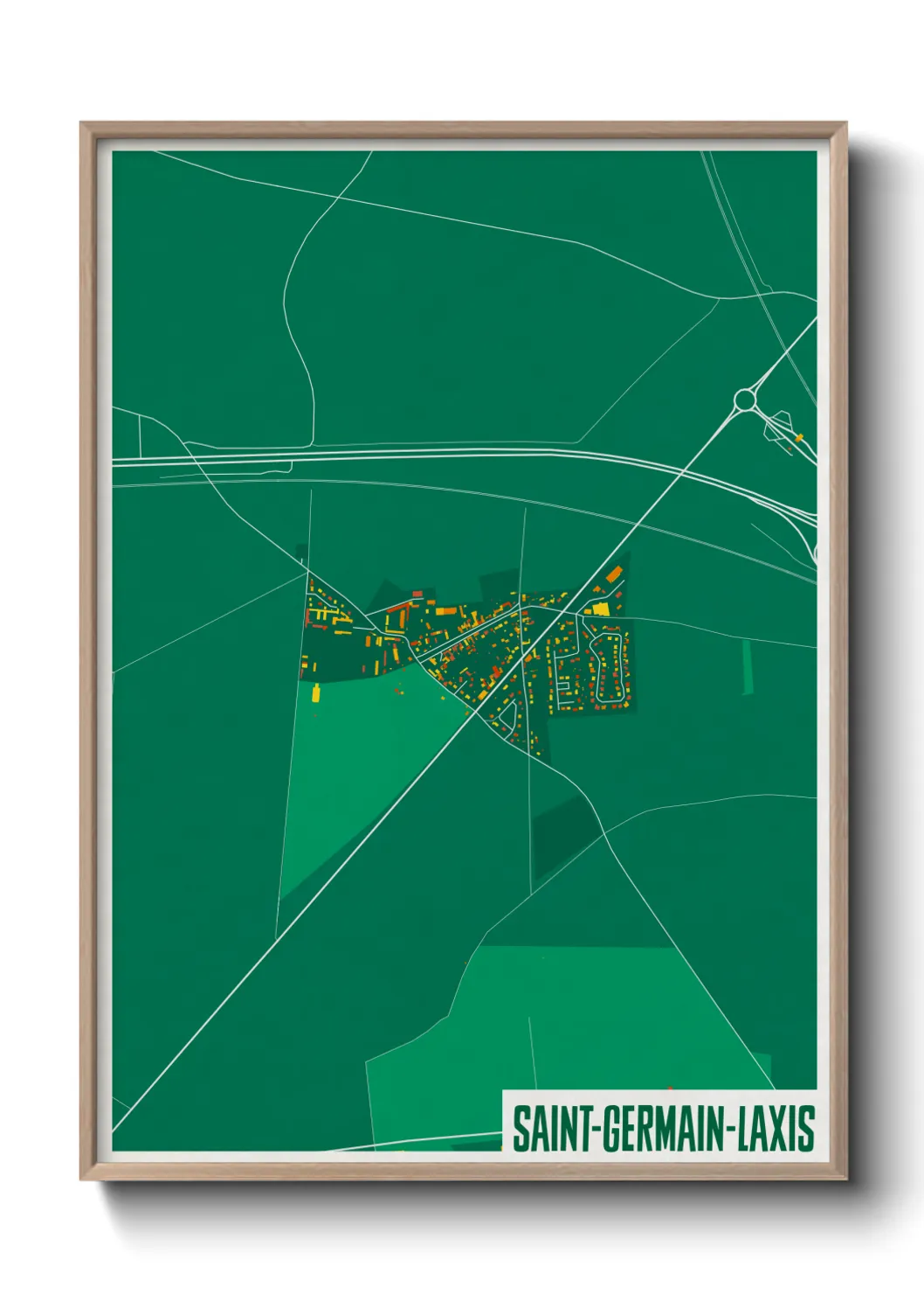 Une affiche de carte sur Saint-Germain-Laxis
