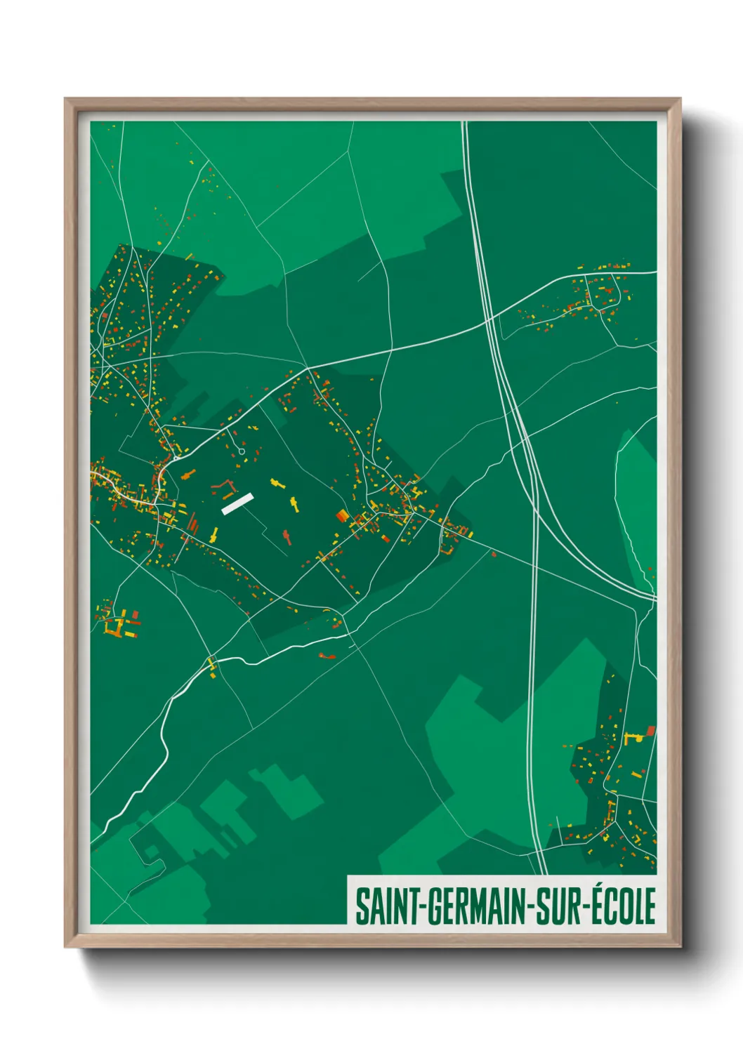 Une affiche de carte sur Saint-Germain-sur-École