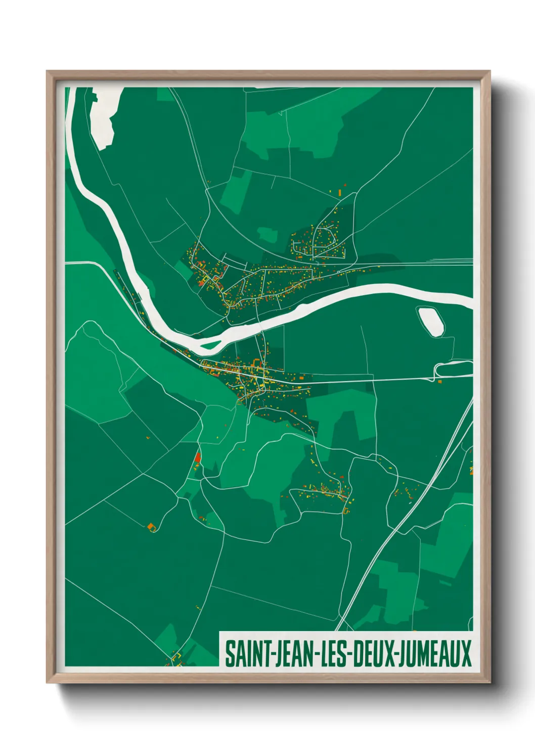 Une affiche de carte sur Saint-Jean-les-Deux-Jumeaux