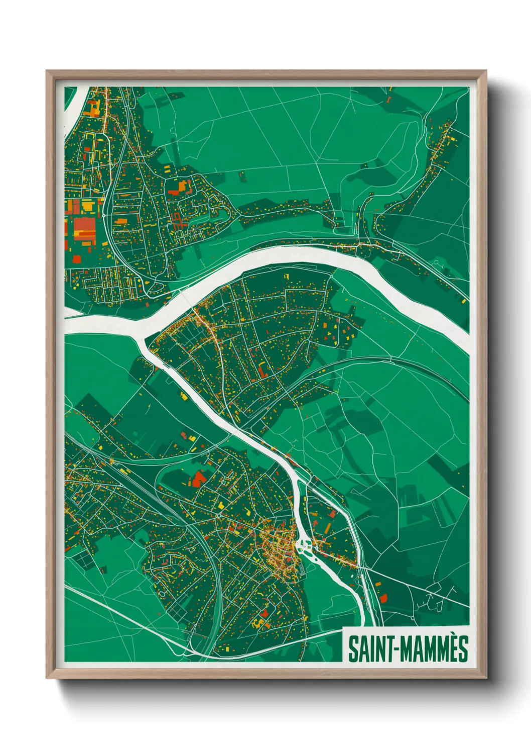 Une affiche de carte sur Saint-Mammès