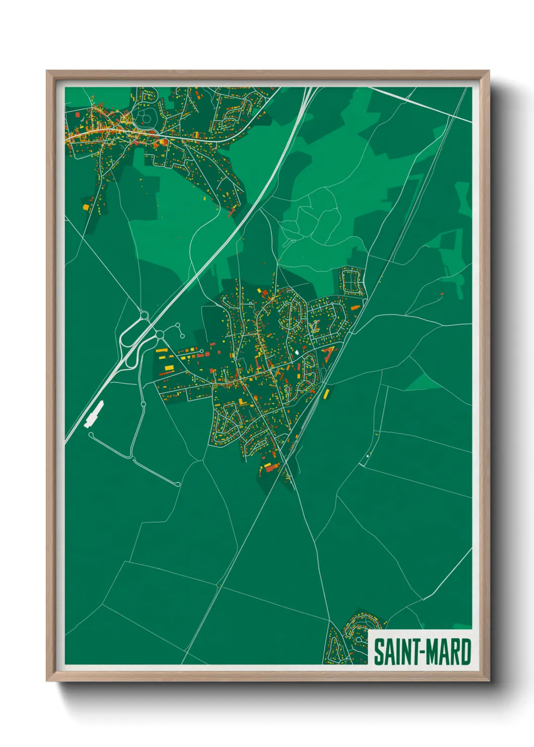 Une affiche de carte sur Saint-Mard