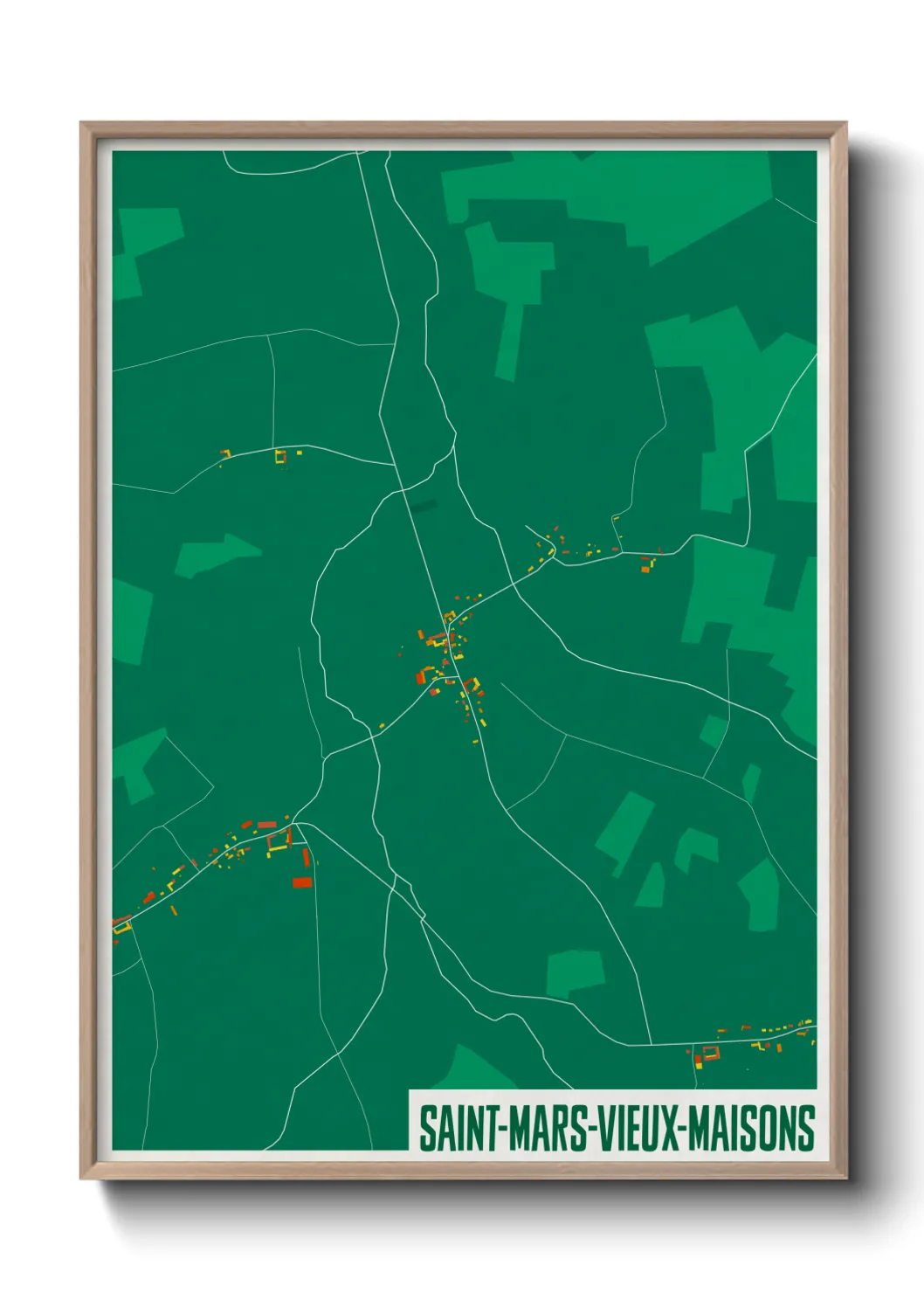 Une affiche de carte sur Saint-Mars-Vieux-Maisons