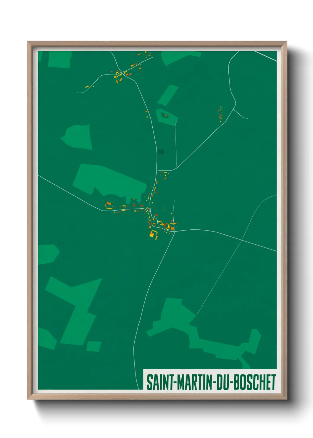 Une affiche de carte sur Saint-Martin-du-Boschet