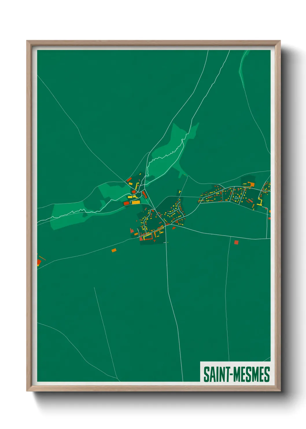 Une affiche de carte sur Saint-Mesmes