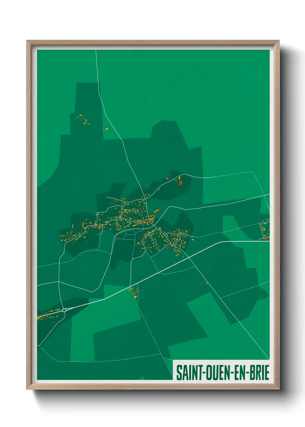 Une affiche de carte sur Saint-Ouen-en-Brie