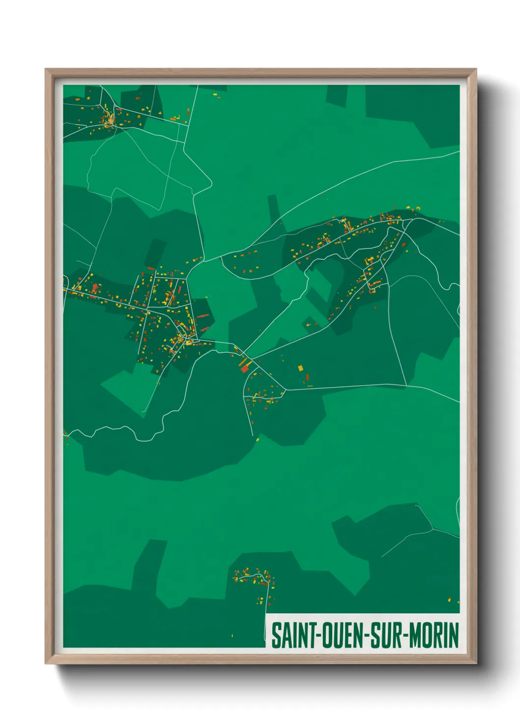 Une affiche de carte sur Saint-Ouen-sur-Morin