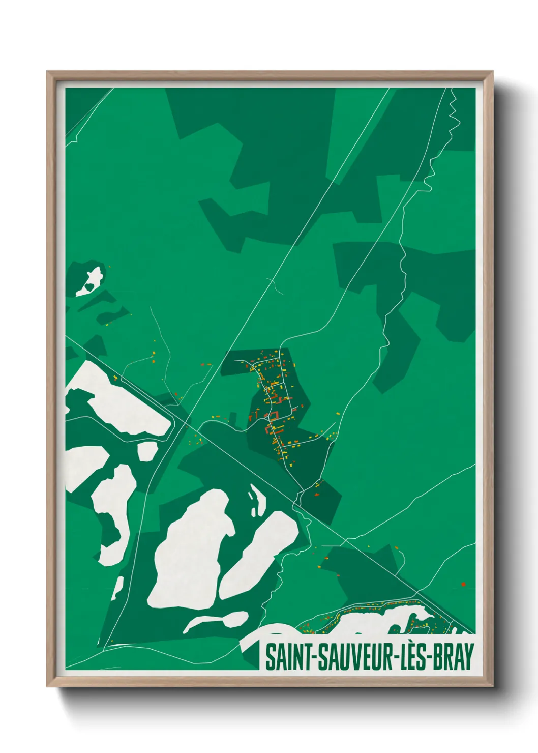 Une affiche de carte sur Saint-Sauveur-lès-Bray