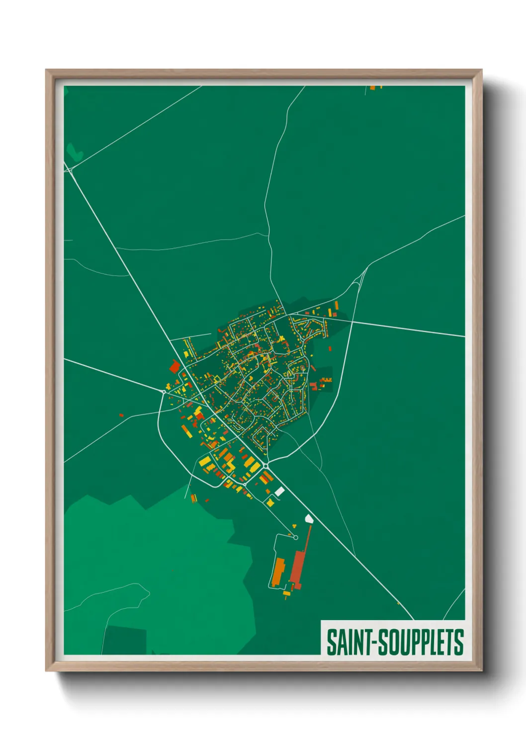 Une affiche de carte sur Saint-Soupplets