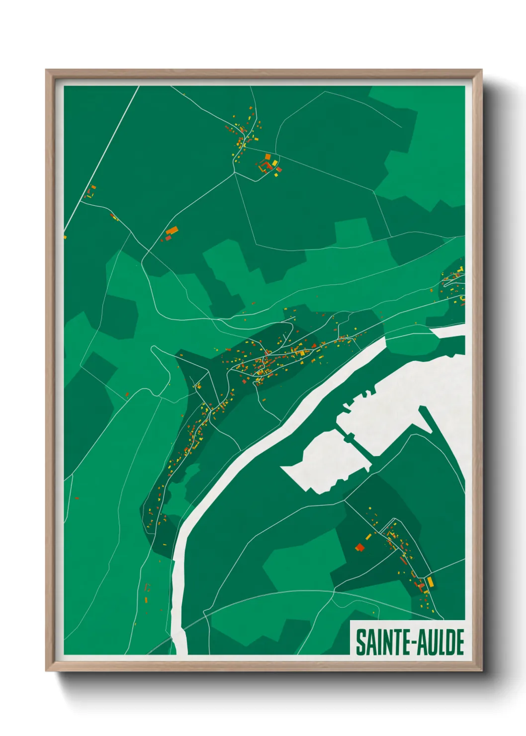 Une affiche de carte sur Sainte-Aulde