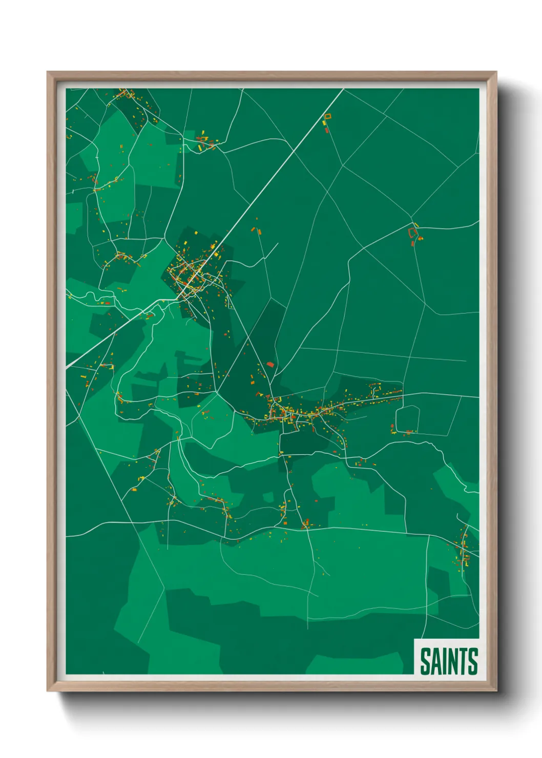 Une affiche de carte sur Saints