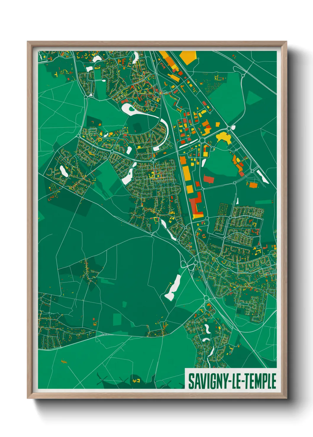 Une affiche de carte sur Savigny-le-Temple